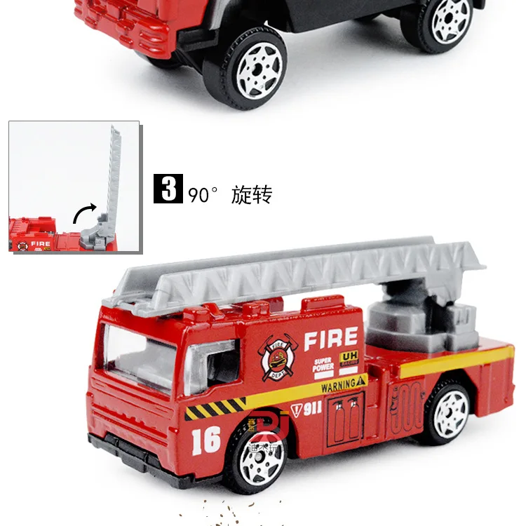 1: 87 Игрушечный Грузовик и гоночный игрушечный набор, развивающая детская игрушка, подарки, мини-игрушка, оттягивающая swat пожарный военный автомобиль