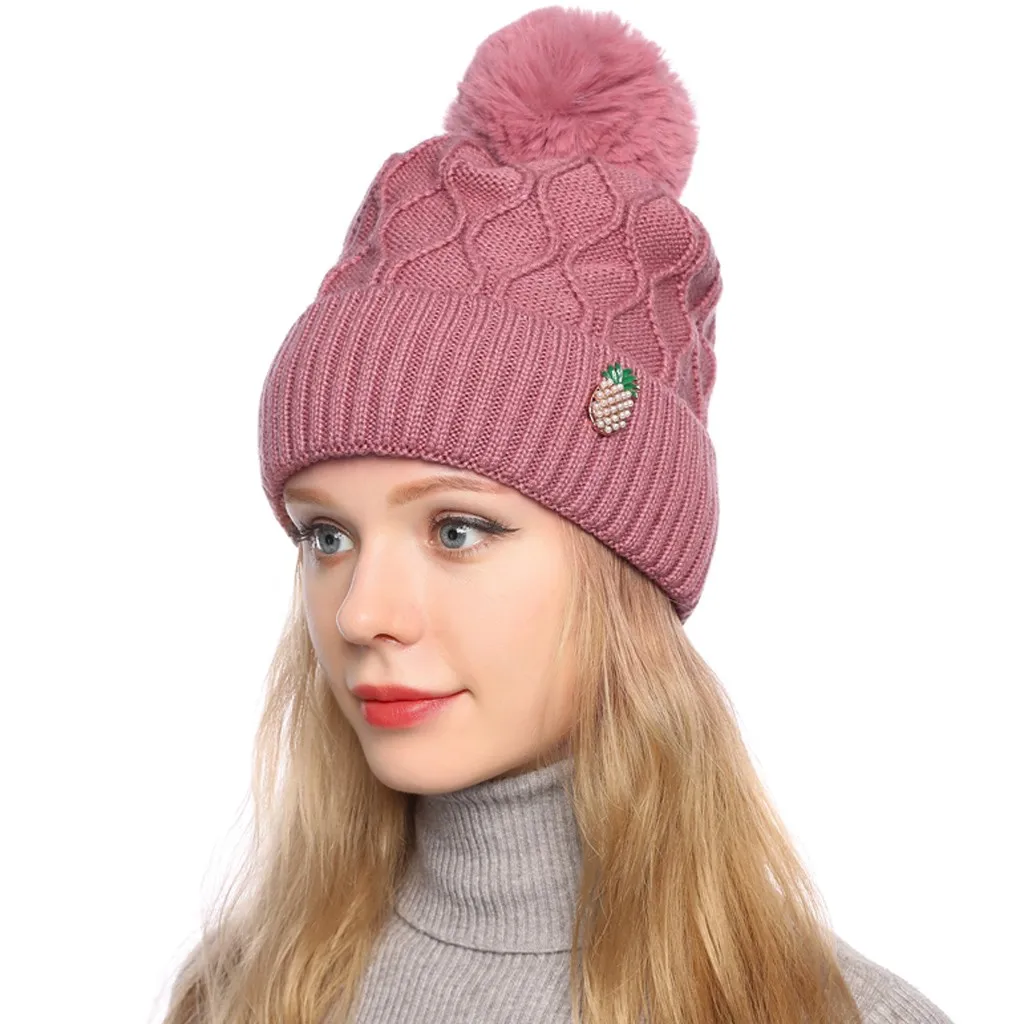 Fashion winter hats for women Curling Baseball Cap comfortable Hat Winter Warm Knitted Ball Cap czapka zimowa#pingyou