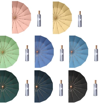 

16 Ribs Pocket Mini Umbrella Titanium Silver Anti UV Sun Rain 3 Folding Umbrellas for Women Men Super Sunscreen UPF50+