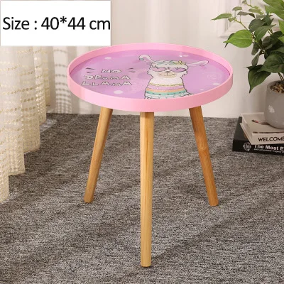 Pink Alpaca Strongwell, Маленький журнальный столик в скандинавском стиле, деревянные диванные приставные столы, мебель для гостиной, мини-круглый домашний декор, аксессуары - Цвет: Pink Alpaca