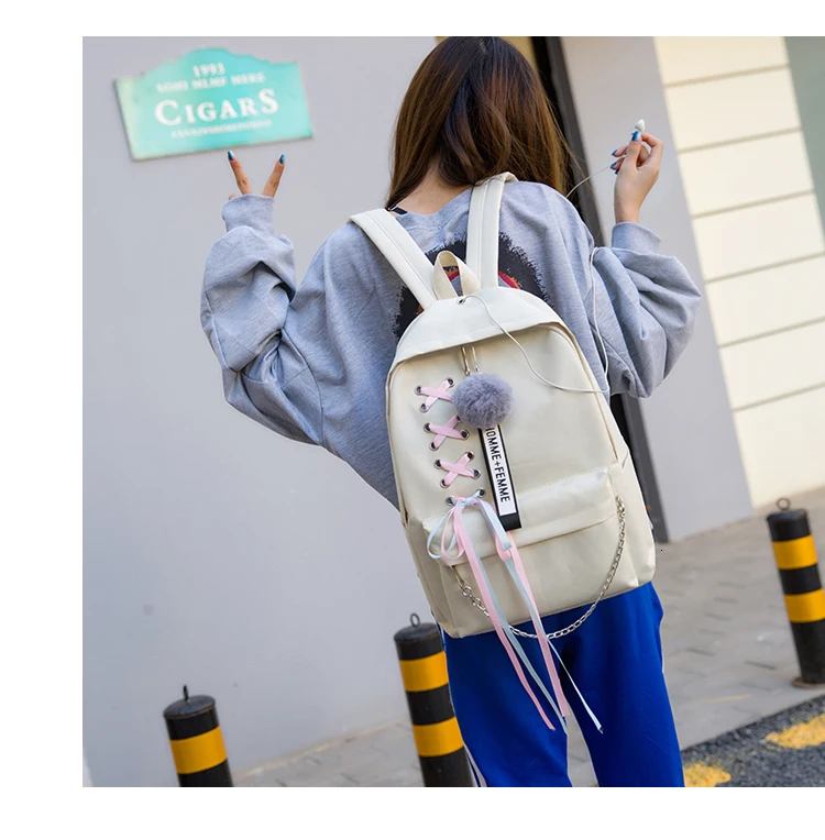 Комплект из 4 предметов мода рюкзак Для женщин для отдыха Back Pack Япония дамы рюкзак Повседневное Для женщин девочек-подростков Классический Рюкзак Школьный Сумки