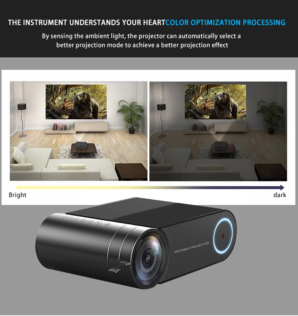 yaber projector VCHIP YG550 4k Projector Mini proyector Protable For Home Theater Supports 1080P WiFi LED HDMI Media Player Christmas giftsGift new projector