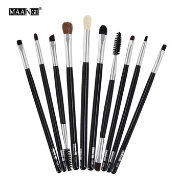 

MAANGE Pro 10pcs Eyes Makeup Brushes Set Power Eye Shadow Brow Lash Liner Lip Concealer Cosmetics Make Up Brush Beauty Tool Kits