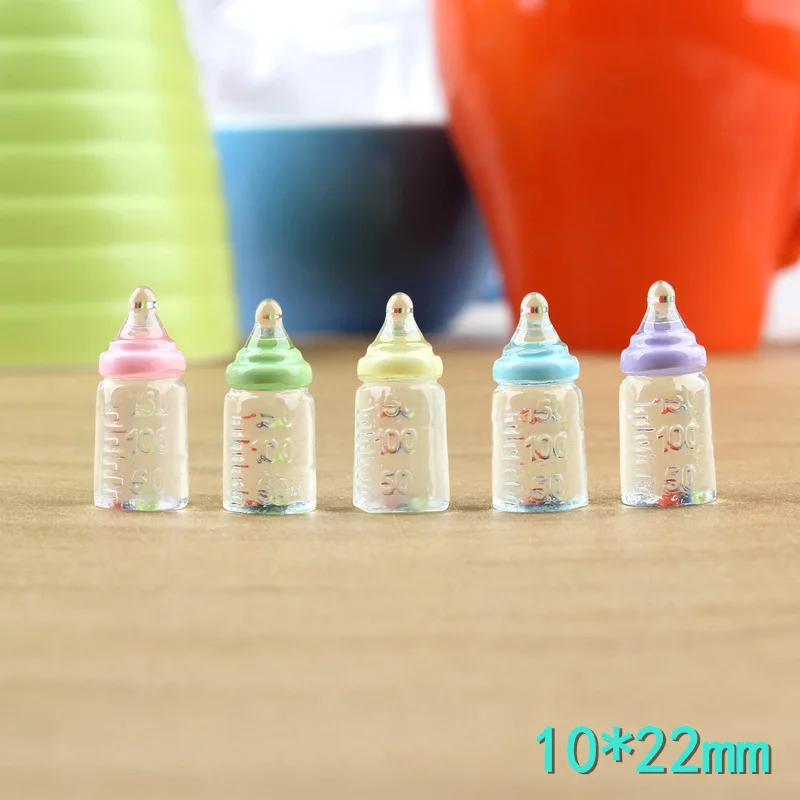 10pcs Cute 1:12 Simulation Mini Milk Bottle Feeding Bottles Miniature Baby Bottle DIY Dollhouse Miniature Accessories