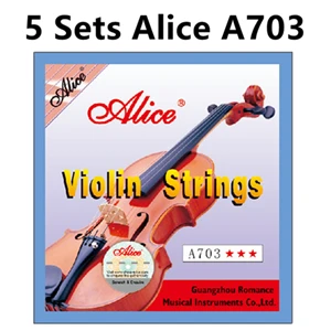 Модернизированные 5 наборов Струны для скрипки Alice бренд A703 сердечник из нержавеющей стали никель-серебряная рана 4/4 Струны для скрипки - Цвет: Alice A703