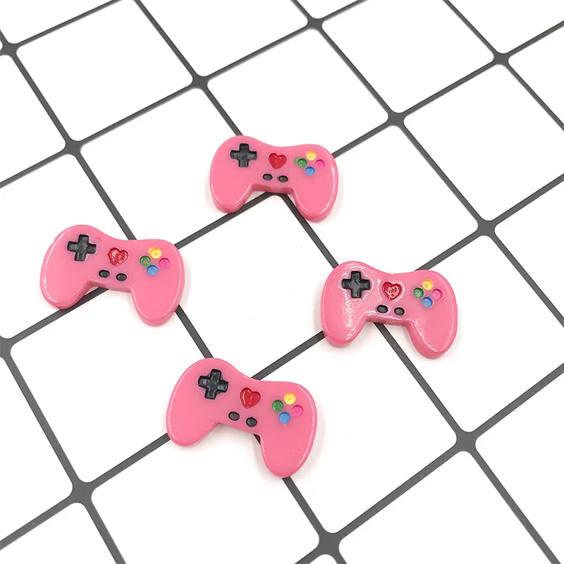 Rose red 10 шт. кавайный игровой контроллер с плоской задней частью, кабошоны из смолы для украшения мобильного телефона, чехол, аксессуары для украшения своими руками - Цвет: Rose red