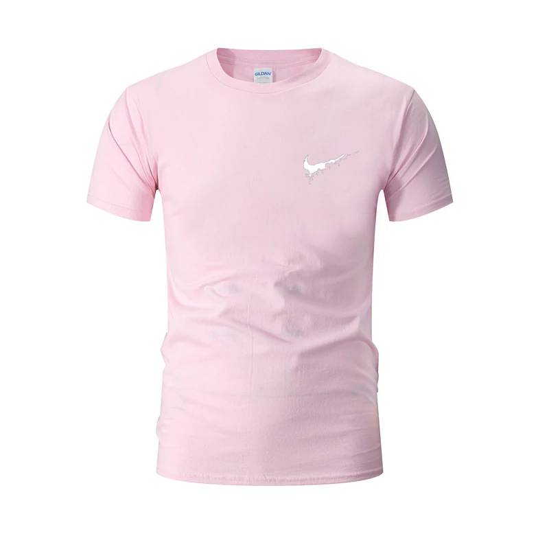 Хлопковые футболки мужские фитнес-Спорт футболки для бега с круглым вырезом удобные футболки брендовые дышащие с коротким рукавом мужские спортивные