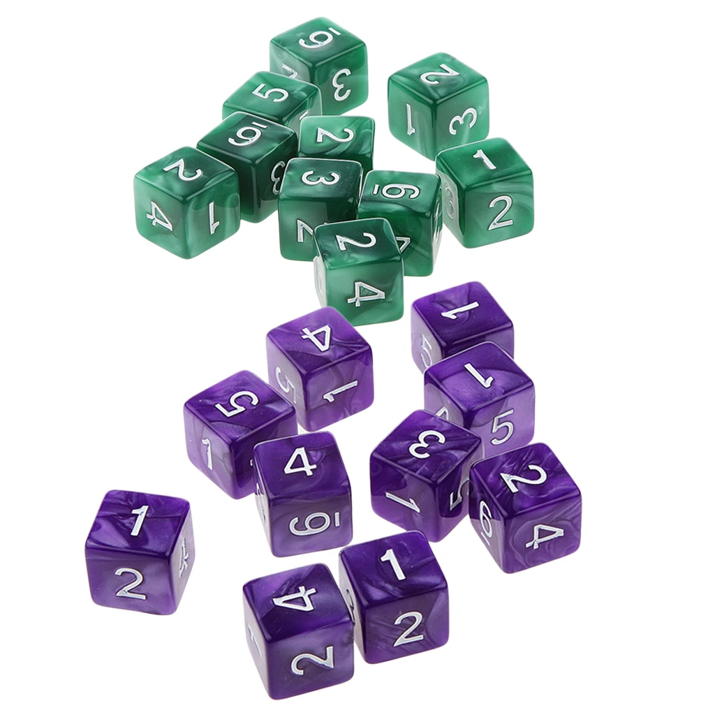 20Pcs 16mm Six Sided Dice D6 Square for Playing Dungeons D&D TRPG Game Toys