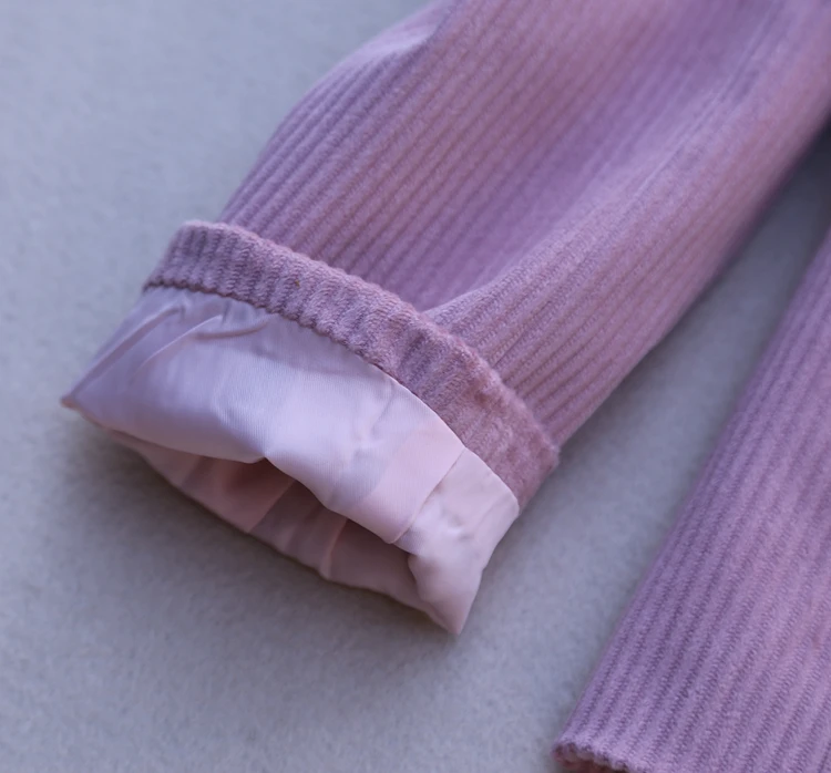 Комплект herfst nieuwe mode pak вельветовый ретро тонкий jasje+ hoge taille rechte wijde pijpen broek комплект из 2 предметов зимний комплект
