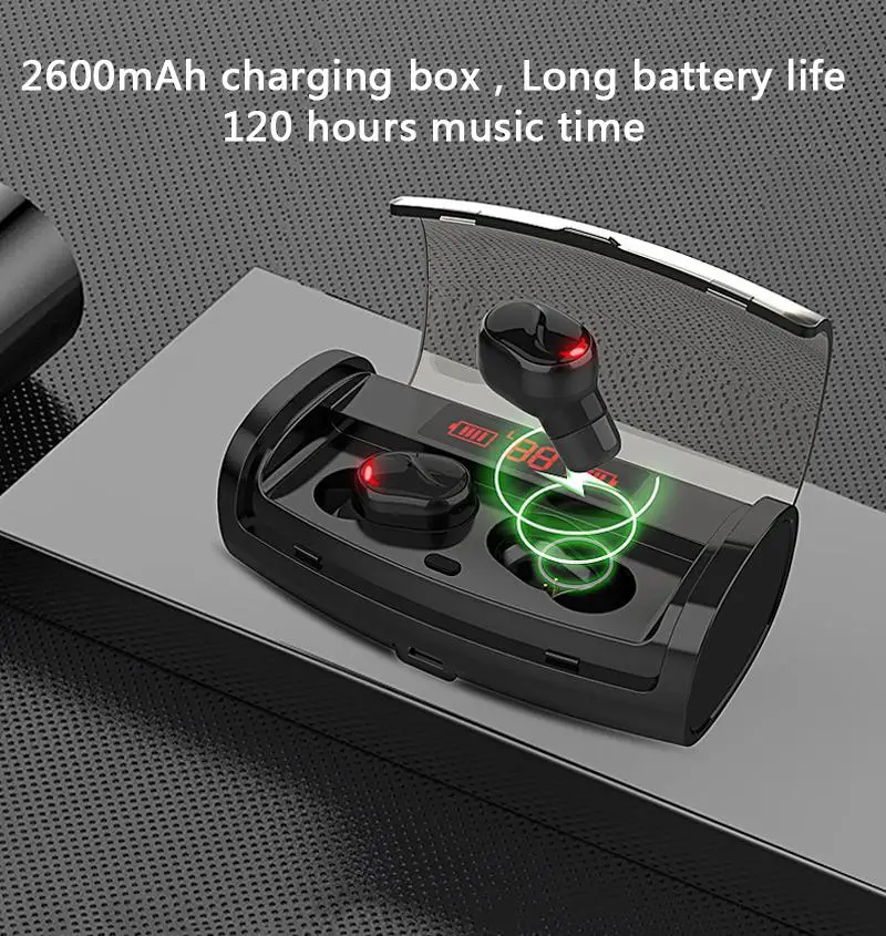 Kuulee M18, Bluetooth 5,0, наушники, беспроводные наушники, стерео, спортивные наушники, беспроводные наушники с 2600 мАч, внешний аккумулятор