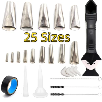 

19pcs/set Caulking Scraper Tools Stainless Steels Strong Applicator Finishing Toughness Glass Grout Tool Part