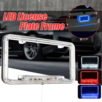 

Universal 54-LED Car Number License Plate Frame Cover With Light 12V With Screw Bolt/Nut Car Styling Tuning Accessories