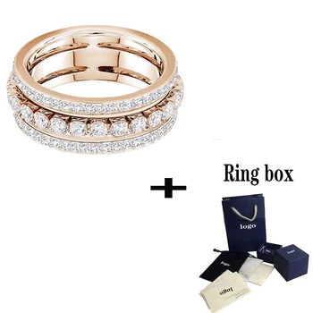 

SWA Exquisite High Quality Crystal Ring Elegant Temperament Female Jewelry Send Girlfriend Romantic Gift Unique Retro