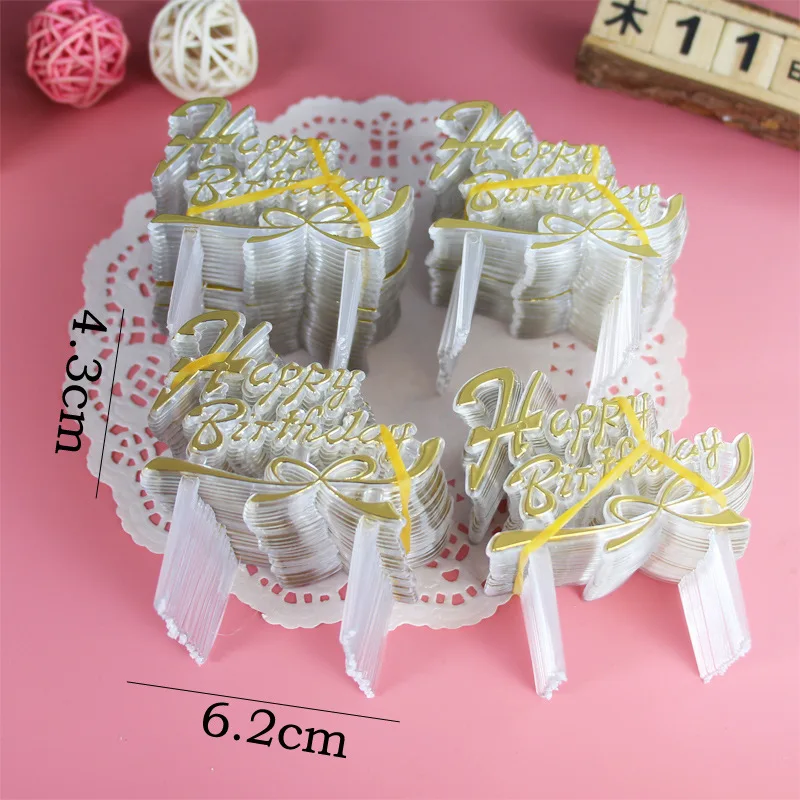 Colorful Plastic Small Happy Birthday Cake Topper Flags party decorations birthday party supplies cake topper cake decorations cake toppers For Wedding Kids Birthday Party Supplies Cake Decoration 10pcs