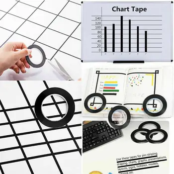 

1pc Self Adhesive Positioning Tape Pet Material Marking Drawing Discrimination Warning Color Whiteboard Tape Grid Line D9G3