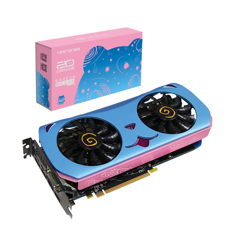  Cute Pet RX 580 8GB Gaming Graphics Card AMD YES 2048SP Radeon Video Cards Map HDMI PCI-E 3.0 Brand