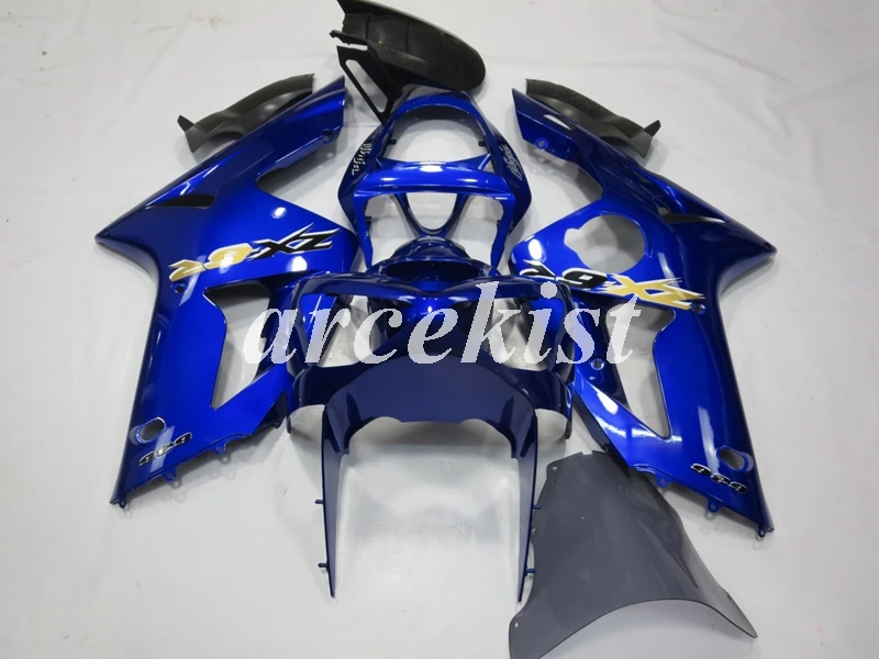 blue Комплект обтекателей для мотоцикла ABS, подходит для kawasaki Ninja ZX6R 636 2003 2004 6R 03 04 ZX-6R, набор для тела на заказ, серебро - Цвет: blue