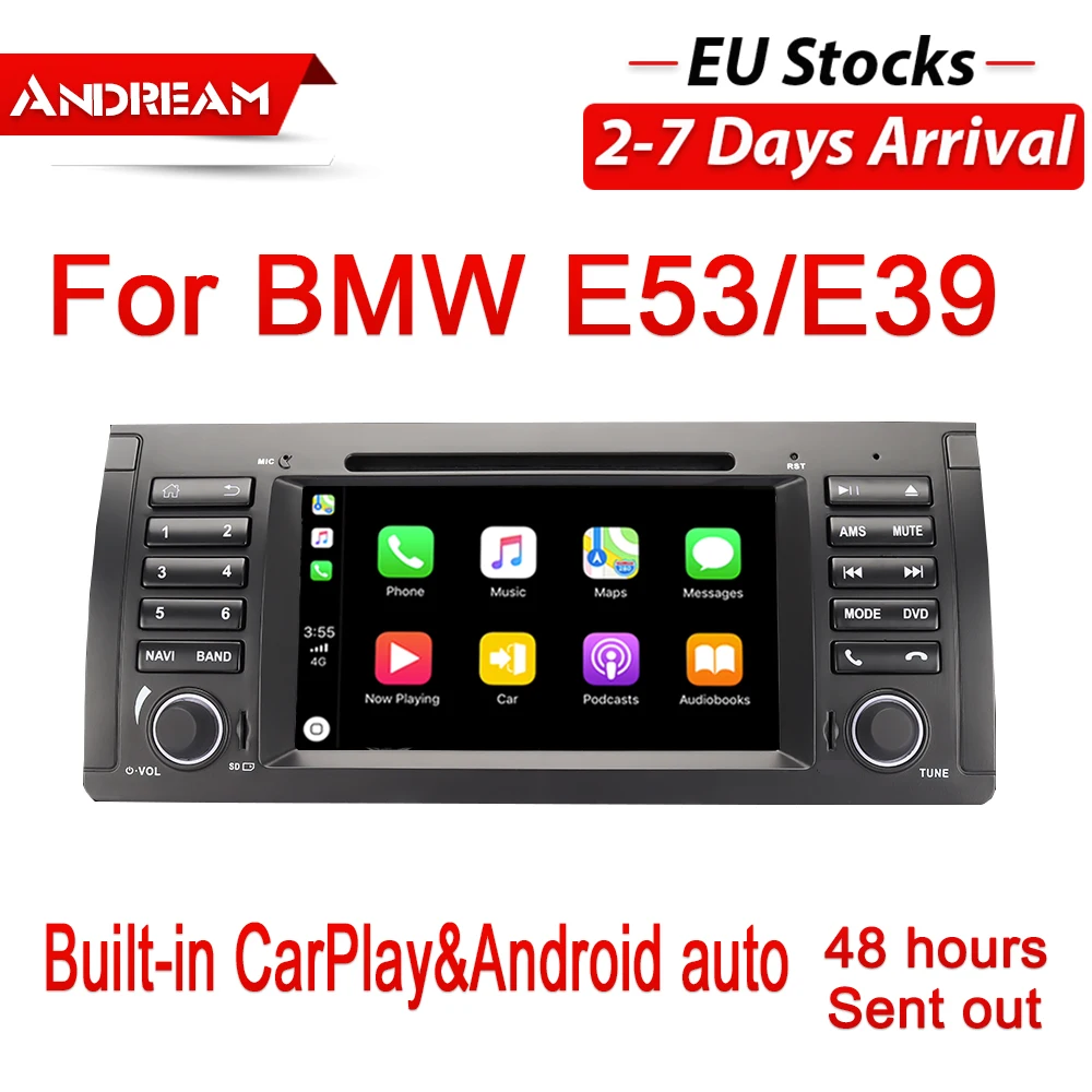 IPS экран Автомобильный мультимедийный навигатор с CarPlay &amp Android авто для BMW 5 серии