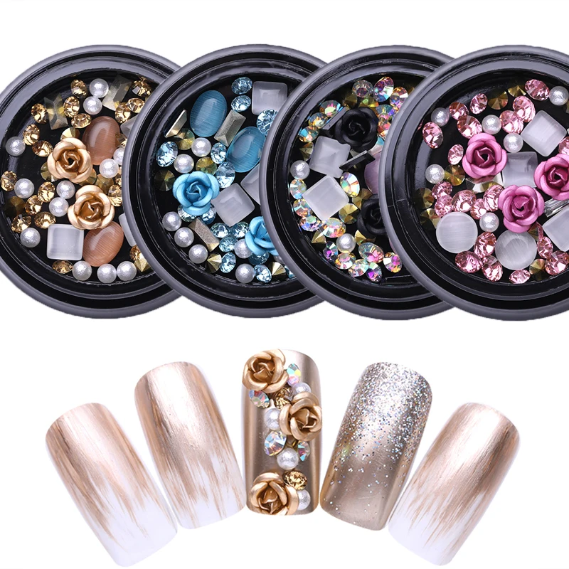 

Sale 3D Rhinestones Set Diverse DIY Gems New Charming Mix Nail Art Decoration Rose Jewelry Gel Glitter Nail Art Decoration