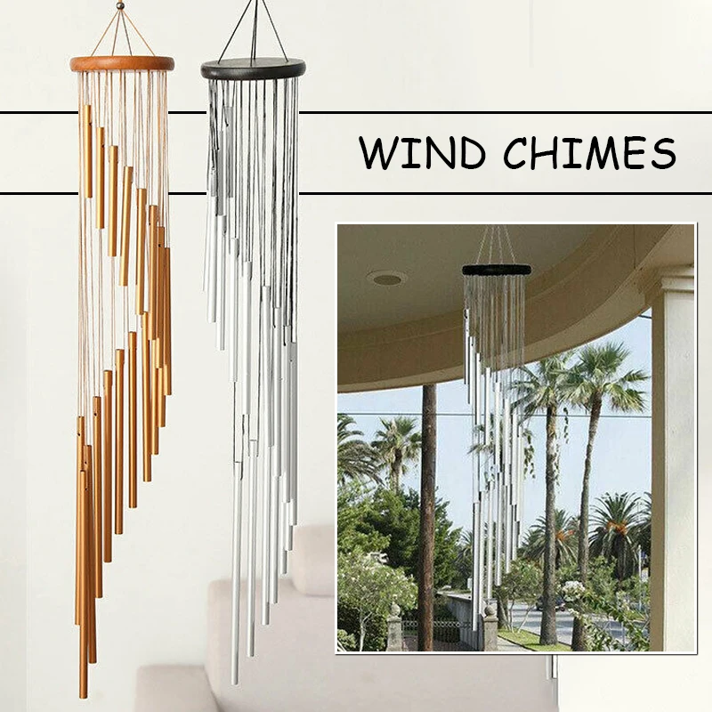 

Yard Garden Tubes Bells Copper Antique Windchime Wall Hanging Outdoor Living Wind ChimesHome Decor Wind Chimes Ornaments