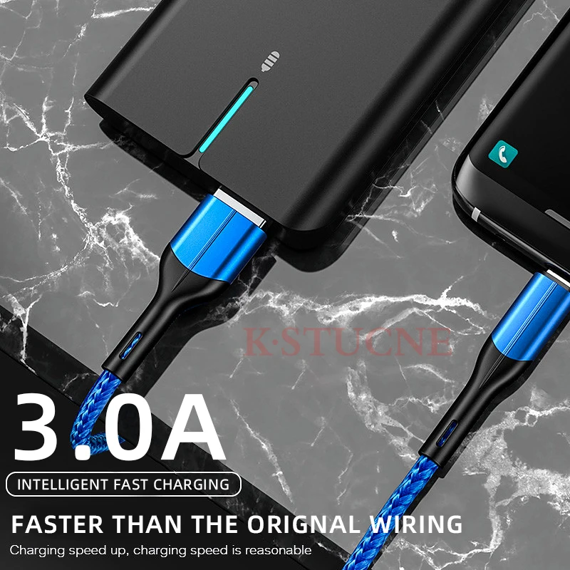 KSTUCNE Micro USB Cable 3A 3.0 Fast Charging Charger Micro usb Cable For Samsung S7 Xiaomi LG Android Mobile Phone Charger Cable