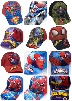 

1pcs cartoon boys lovely avengers spider-man Fashion Sun Hat Mario Casual Cosplay Baseball Cap children party gifts