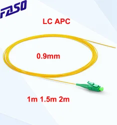 FASO 50/100Pcs LC APC Tresse Optique De Fiber de SM SX Noyau 9/125 0.9mm Tresse LSZH Veste Jaune 1/1.5/2m 