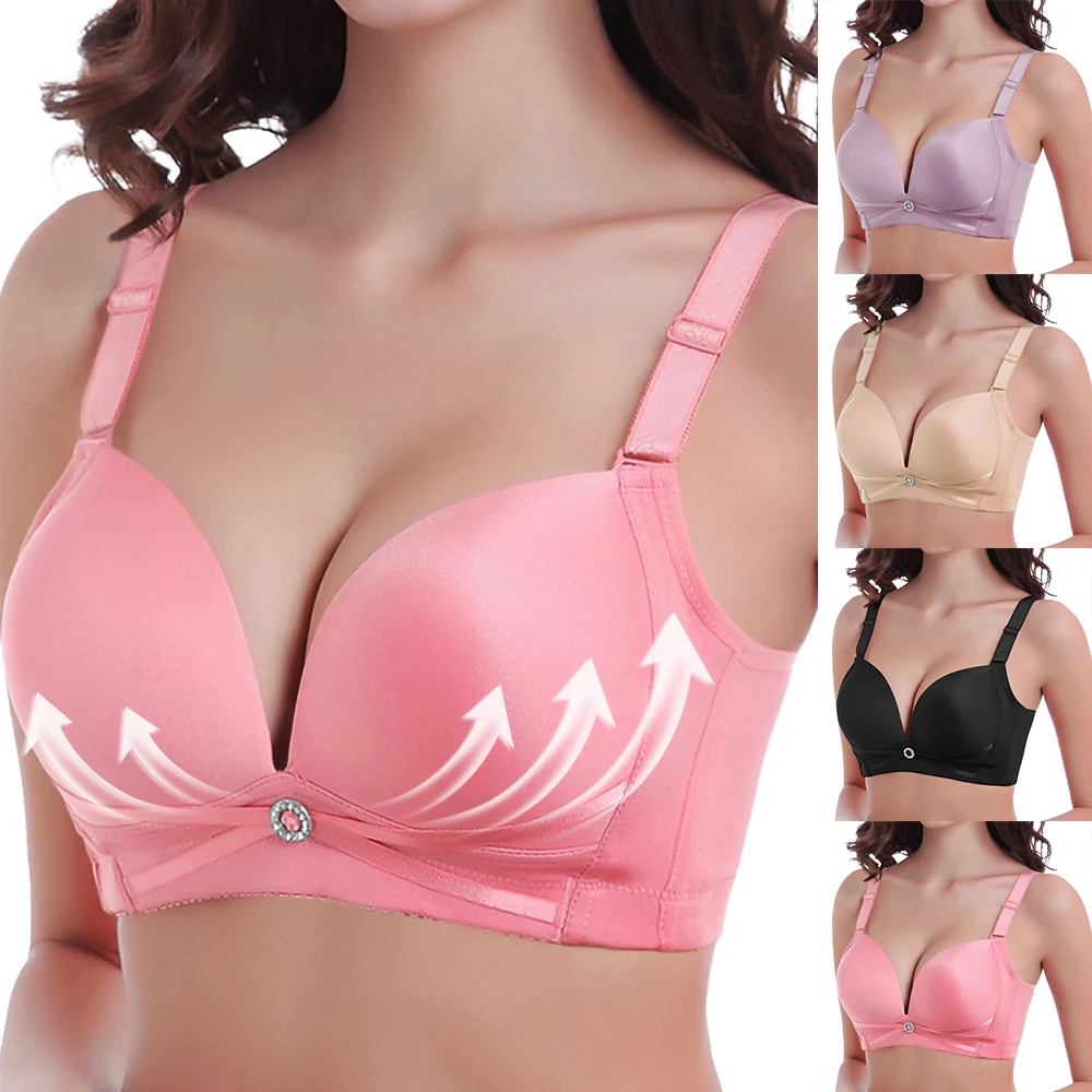 

Sfit Women Comfort Lightly Lined Wireless Plunge Triangle Bra Racerback Solid Color Adjustable Sports Bra Plus Size 2019 Fashion