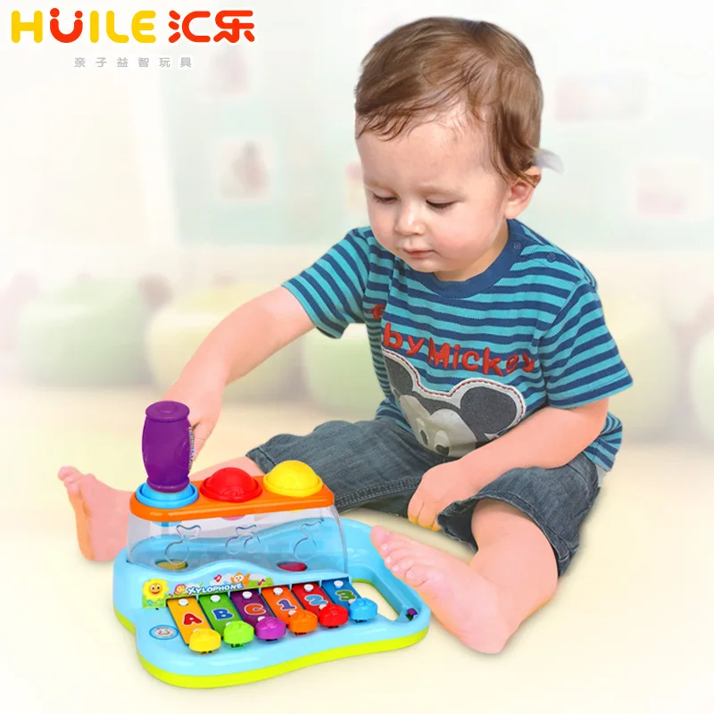 Huile toys 856, детские игрушки с ксилофоном, детские игрушки на пианино, Детские музыкальные игрушки на восемь месяцев