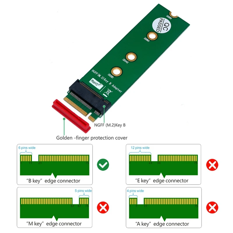AAAJ-M.2 NGFF ключ B к ключ B адаптер Ssd адаптер разъем M2 к SSD для компьютера