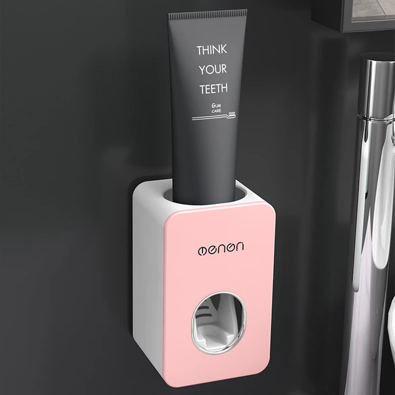 Pink Автоматический диспенсер для зубной пасты настенный зубная паста ленивая зубная щетка с дозатором держатель аксессуары для ванной комнаты Набор - Цвет: Pink