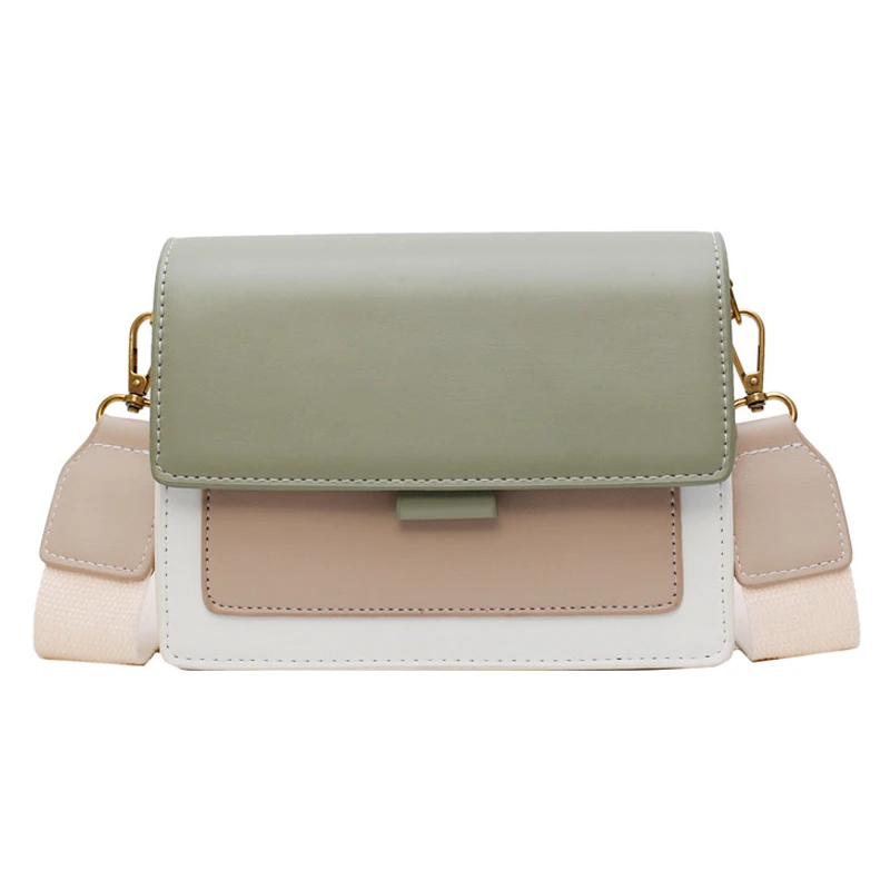 

2019 Newly Fashion Women Mini Colorblock Bag Simple Crossbody Lady PU Leather Shoulder Bag C55