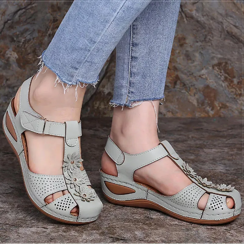 

Women Sandals Plus Size 44 Wedges Shoes Woman Heels Sandals Chaussures Femme Soft Bottom Platform Sandals Gladiator Sandalias