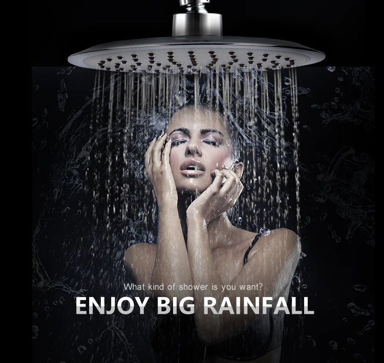 ZhangJi 8 "Нержавеющая сталь Круглый осадков Showerhead силикагель отверстия 8 дюймов Ванна верхний душ опрыскиватель гальваническим экономии воды