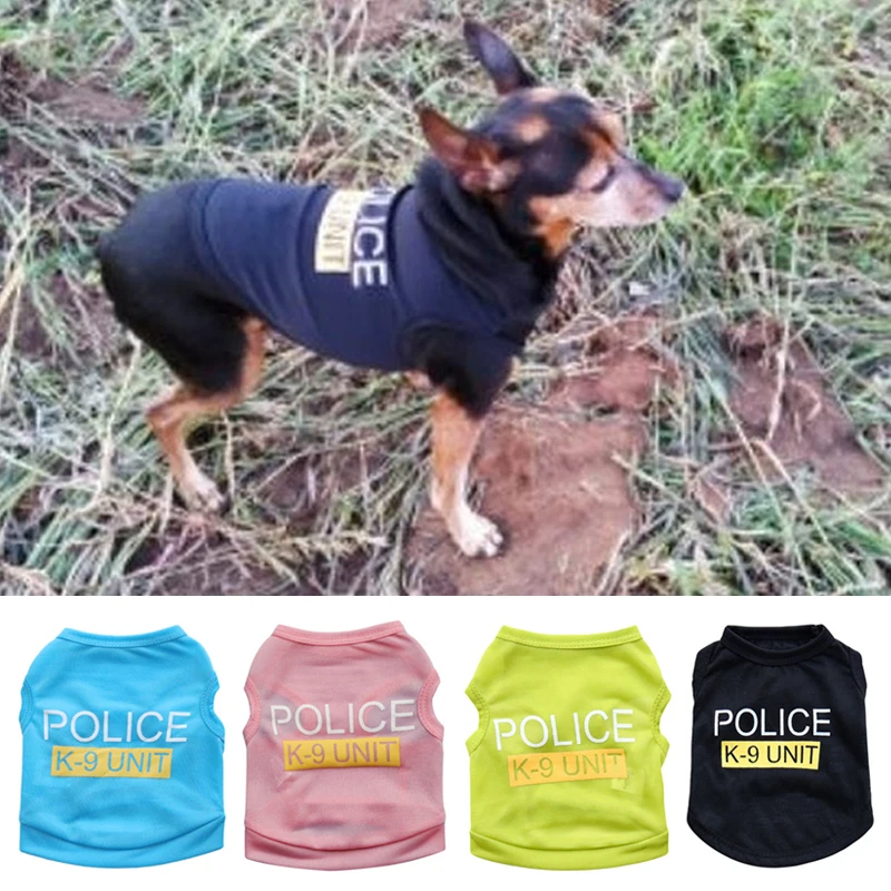 Полицейский K-9# жилет для собак, костюм для домашних животных, футболка из полиэстера для маленьких и средних собак, XS-L