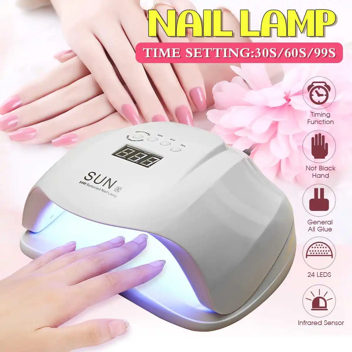 

SUNX 36LED UV LED Lamp Nail Dryers Machine 54W UK Plug for Manicure Gel Nail Lamp Drying All Gels Nail Polish Nail Art Tools