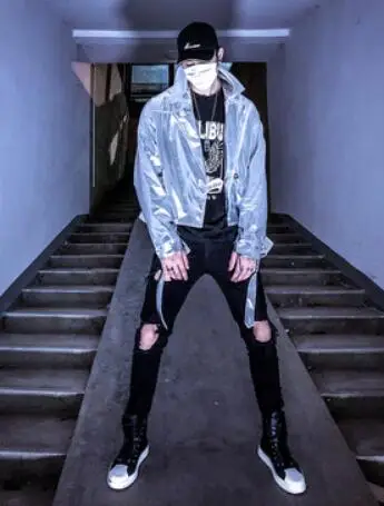 M-XL новая мужская одежда персональный GD рок-н-ролл глянцевый пиджак стилист певец хип-хоп сценические костюмы