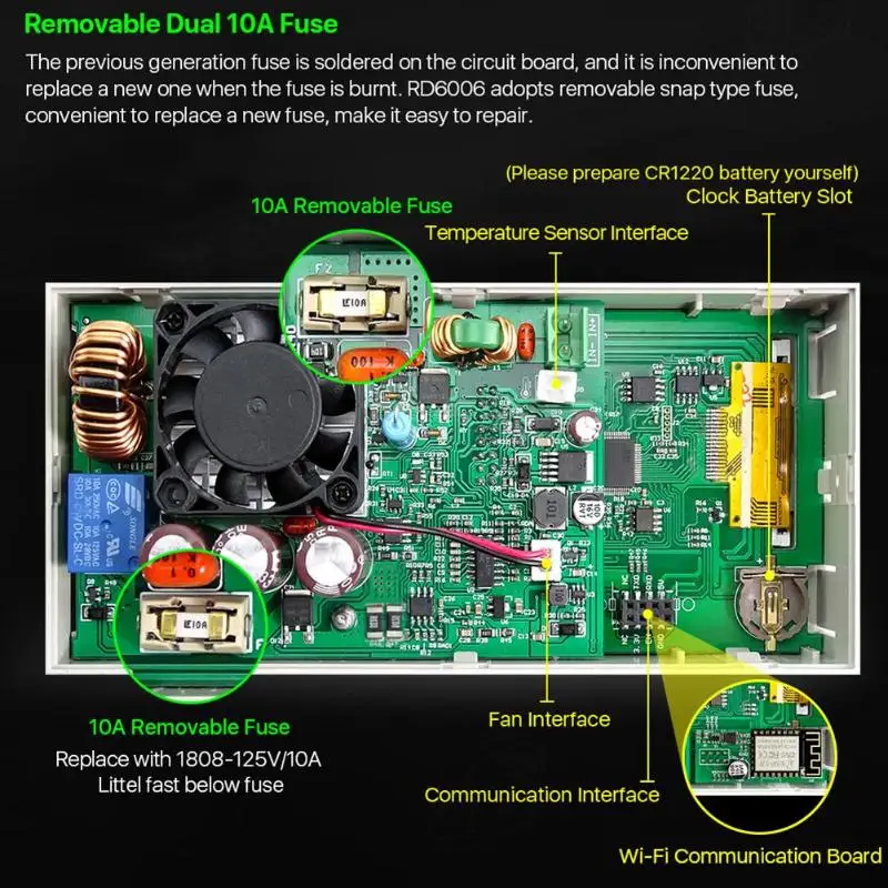 RD6006W RD6006 USB wifi Напряжение Ток понижающий источник питания регулятор напряжения понижающий преобразователь напряжения вольтметр модуль 60 в 5A