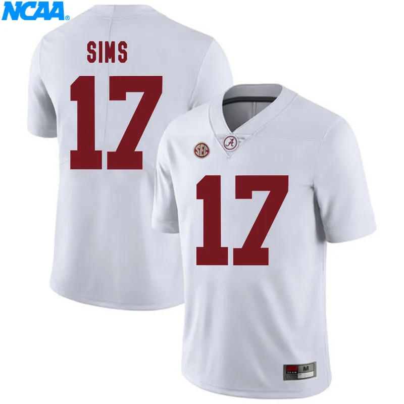 Новое поступление высокое качество Alabama Cam Robinson#74 Cam Sims#17 футболка колледжа ограниченная Спортивная футболка S-XXXL - Цвет: 8