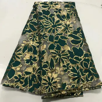 

Elegant green organza lace fabric for sewing wedding/party dress VRO3(5yards/pc)