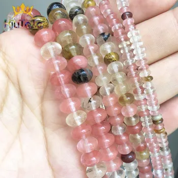 

Natural Cherry Quartz Rondelle Stone Beads Round Loose Spacer Beads For Jewelry Making Bracelet Charms Accessories 15" 4/6/8mm