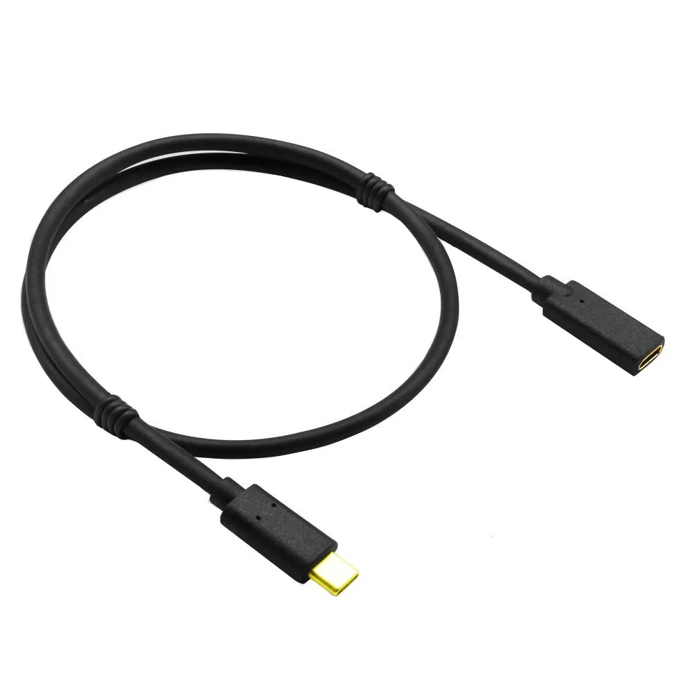 Позолоченный USB type-C кабель-удлинитель для мужчин и женщин USB C кабель-удлинитель USB 3,1 type C Быстрая зарядка 0,3 M/0,6 M/1 M/1,8 M