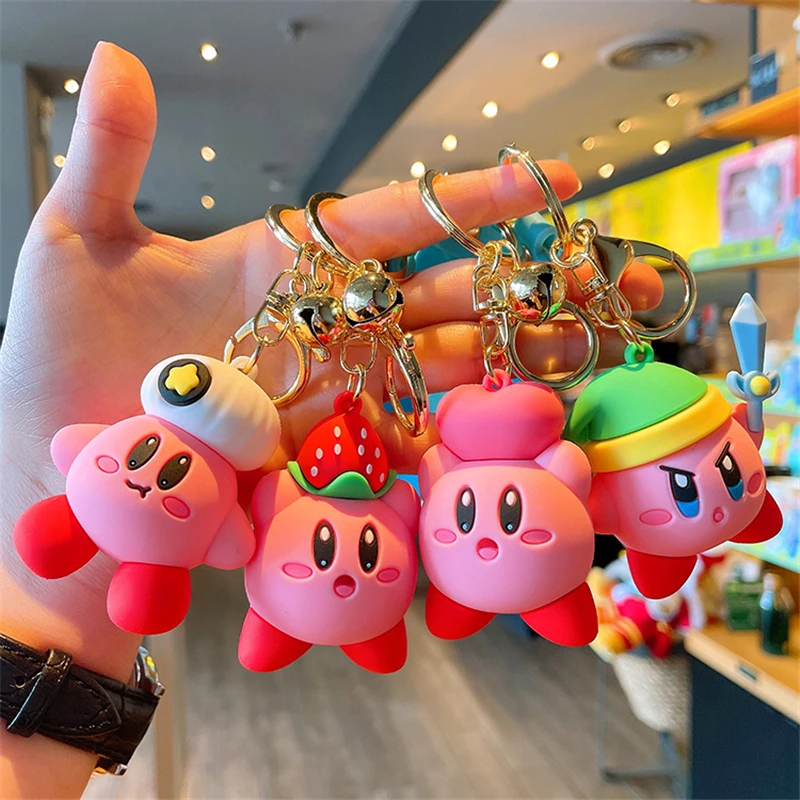 

Cartoon Waddle Dee Doo Game Sweet Pink Kirby Anime Pendant Kabi Keychian Children Birthday Gifts Women Car Bag Key Chian Girls