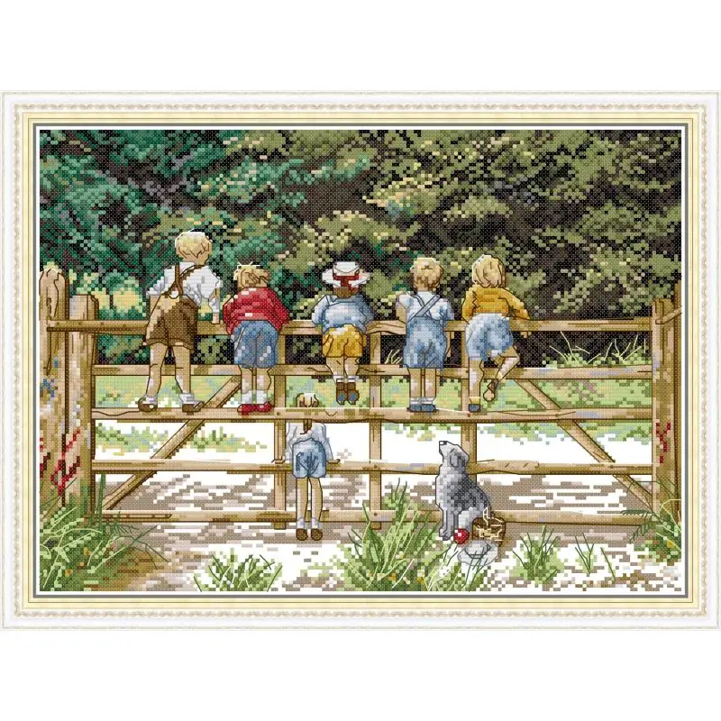 Childhood DIY Handmade Cross Stitch Kit Aida 14CT 11CT Counted Canvas Printed Embroidery Set Needlework Children&lsquo;s Room Decor
