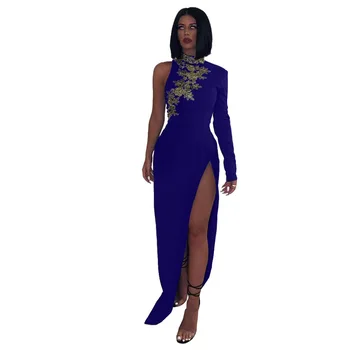 

Dinner Dresses Woman Party Night Trendy Formal Dress Elegant Long Maxi One Shoulder Dresses New Arrival 2020 Plus Size Frocks