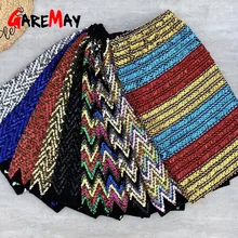 Красочные юбки с пайетками Женские облегающие Женские юбки-карандаш в эластичную полоску шикарные тонкие вечерние женские юбки с высокой талией Элегантная юбка