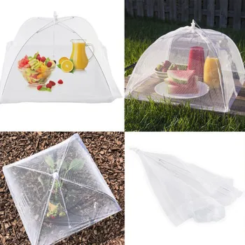 

Anti Mosquito Fly Resistant Household Food Cover Lace Net Foldable Umbrella Food Cover Net For Outside Picnic Cookout Free Ship