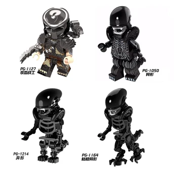 

Single Sale Predator 1050 Alien Assembled Building Blocks Humanoid Toy Kids Birthday Gift Collector Blocks Toys