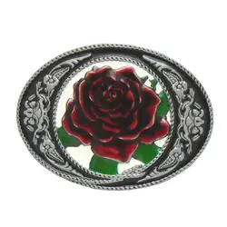 Большая красная Роза Западная пряжка из цинкового сплава пряжка ковбойская Женская подарок