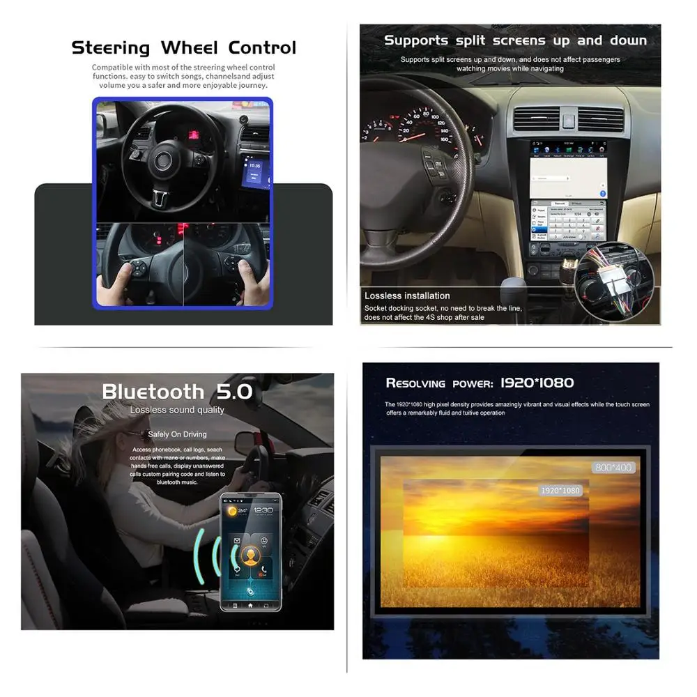Aotsr Tesla 12," вертикальный экран Android 8,1 автомобильный DVD мультимедийный плеер gps навигация для Honda Accord 2003-2007 carplay Wifi